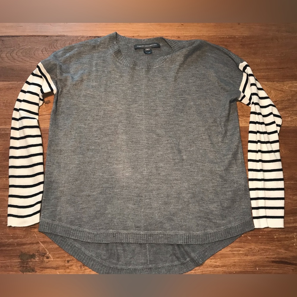 French Connection Striped Sleeve Sweater